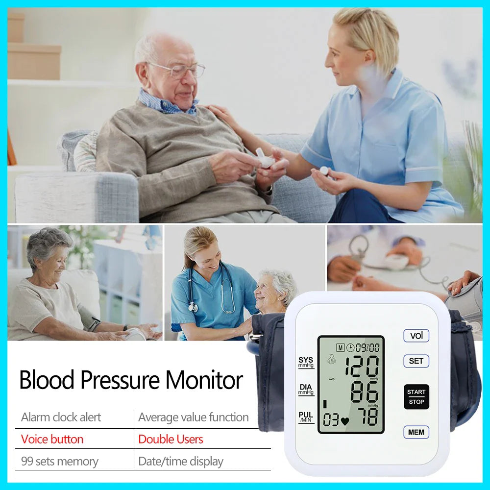 Arm Blood Pressure Monitor Heart Rate Pulse Meter Digital Device