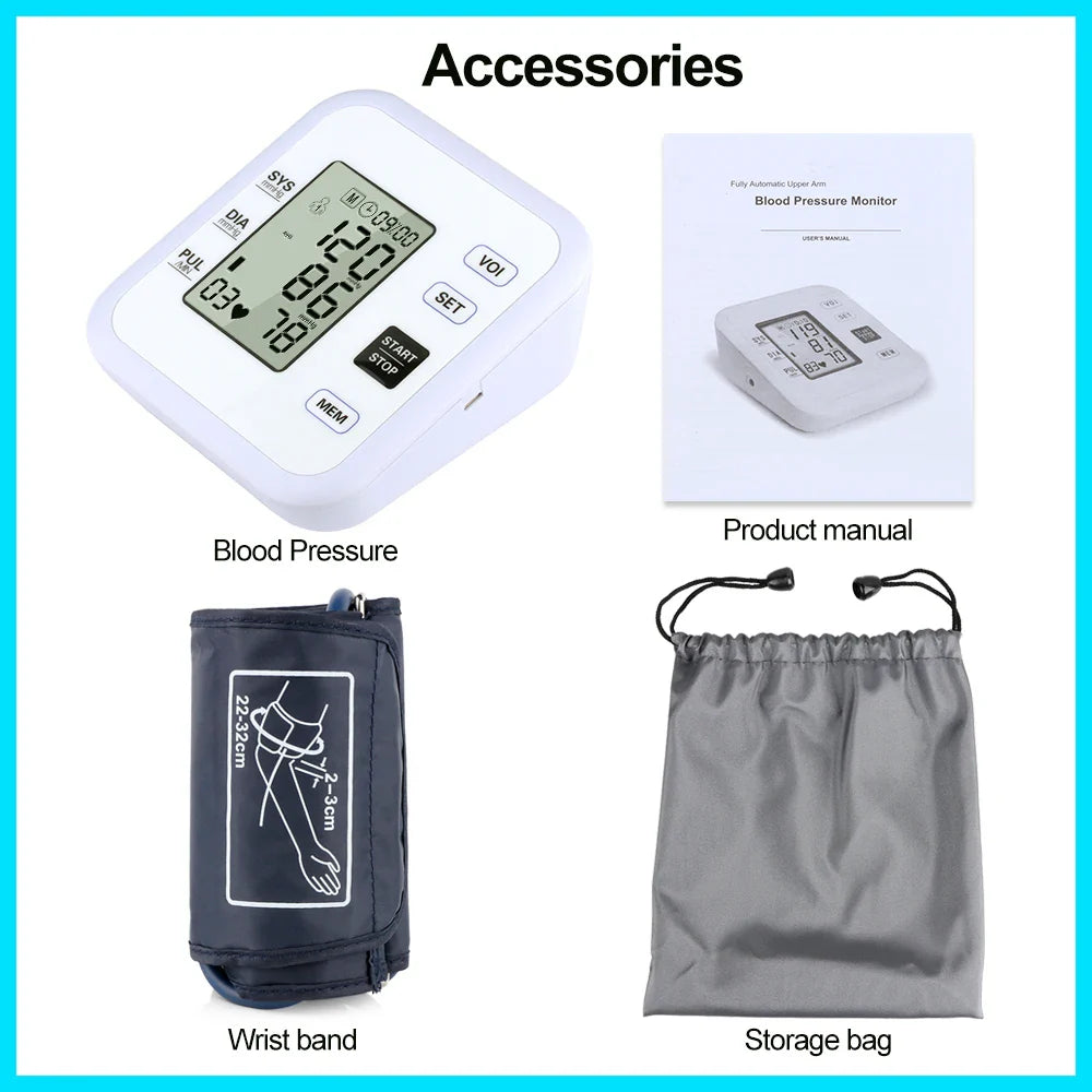 Arm Blood Pressure Monitor Heart Rate Pulse Meter Digital Device