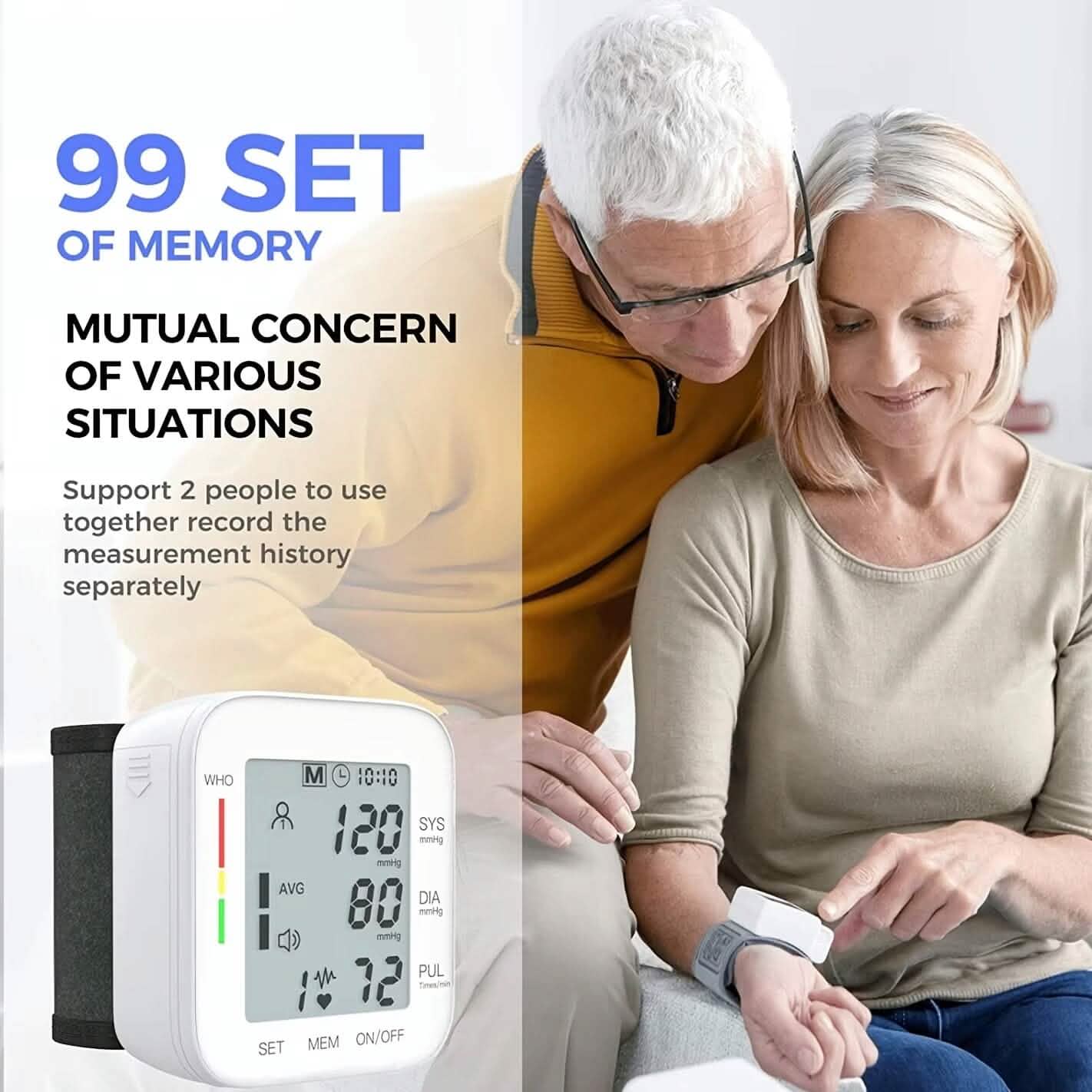 Digital Wrist Blood Pressure Monitor Automatic Cuff BP Machine