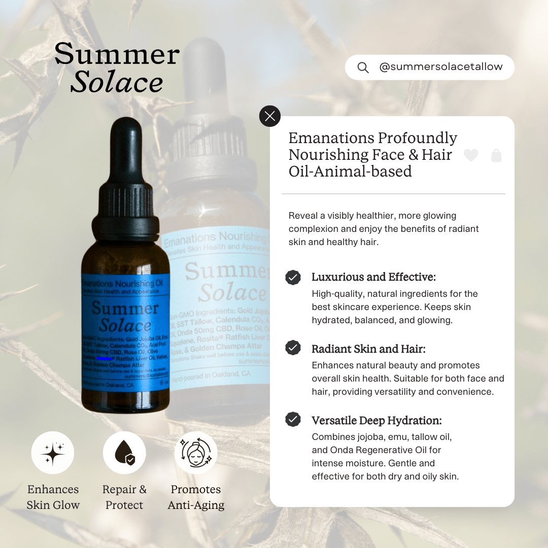 Emanations Profound Face Oil Deeply Nourishing Botanical Blend Serum
