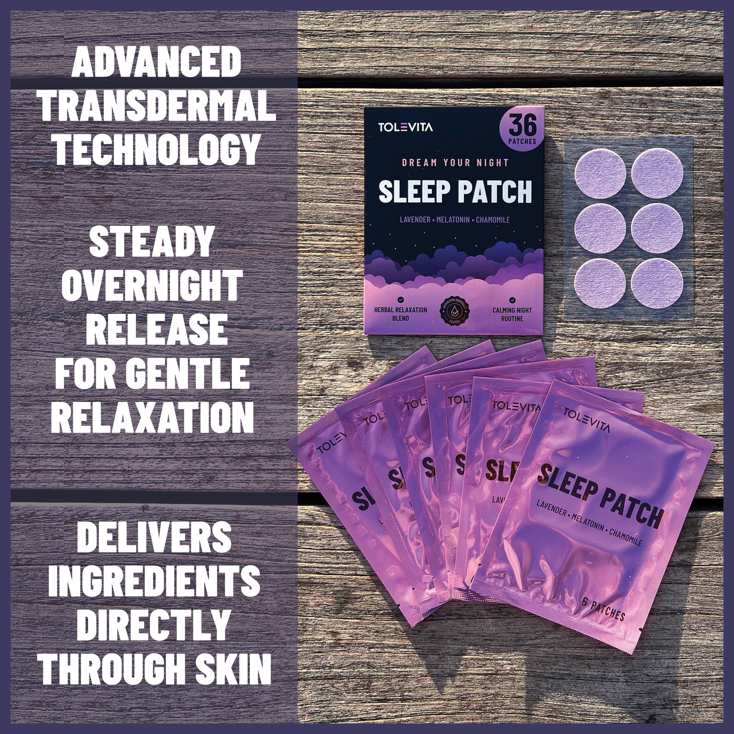 Natural Sleep Patches with Melatonin Lavender Herbal Extracts Aid