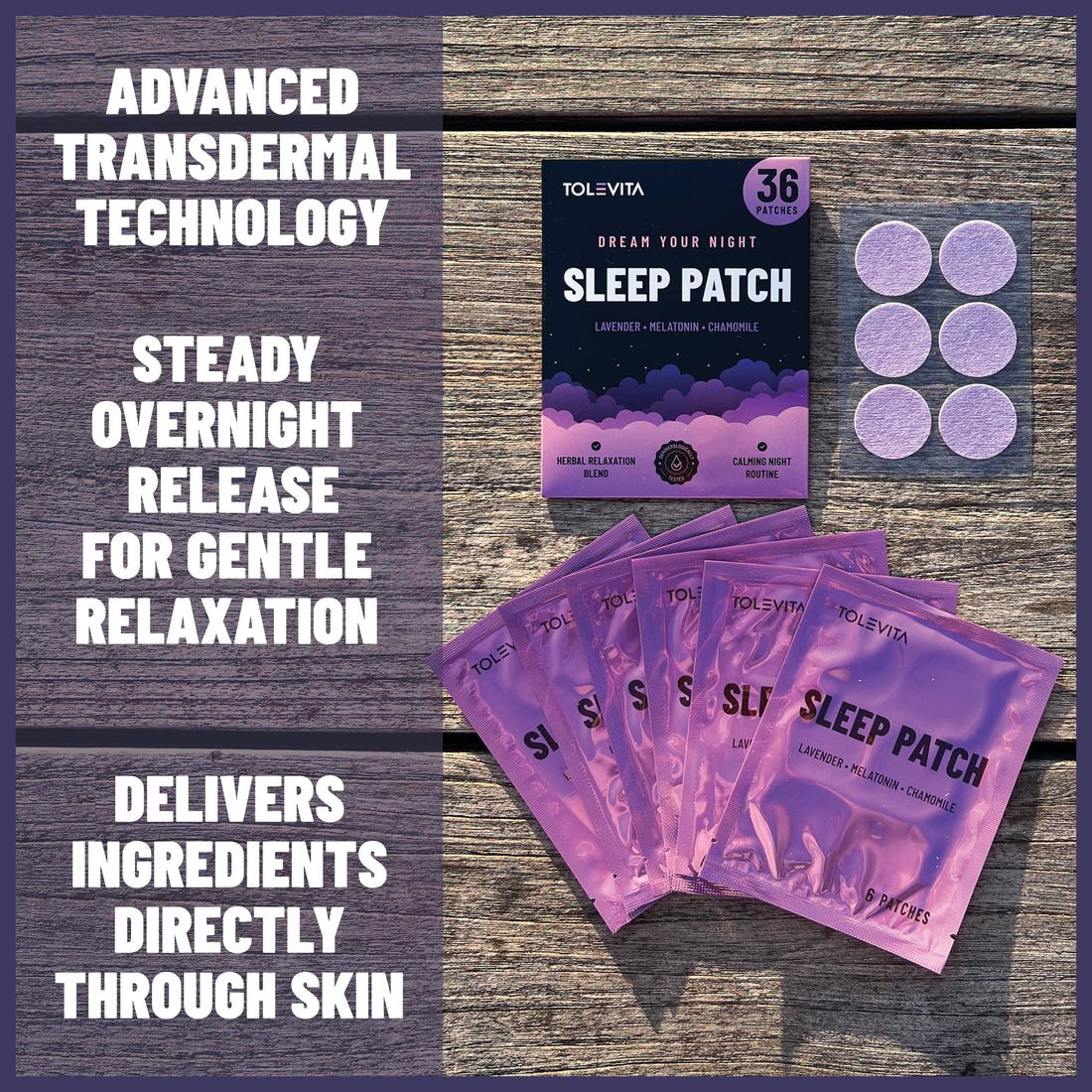 Natural Sleep Patches with Melatonin Lavender Herbal Extracts Aid