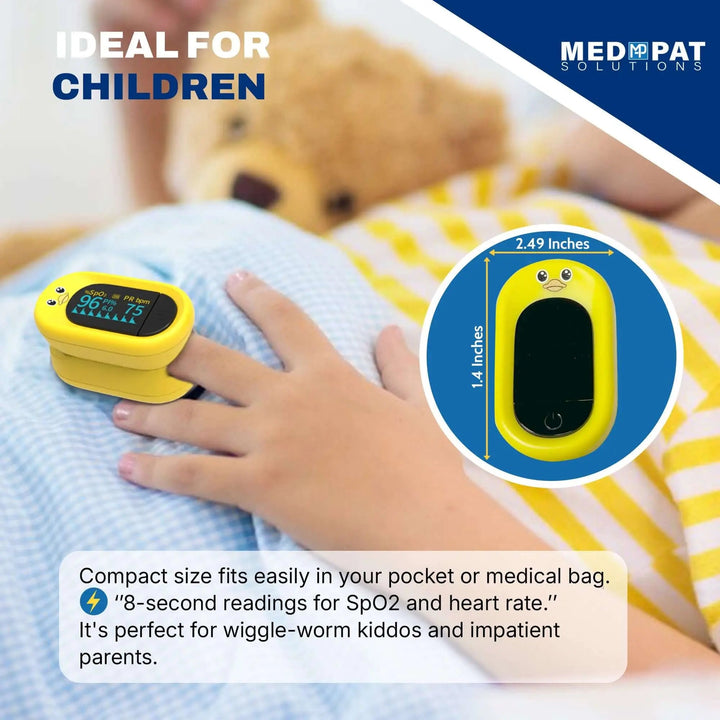 Med Pat Ducky Kids Pulse Oximeter Fast SPO2 Heart Rate